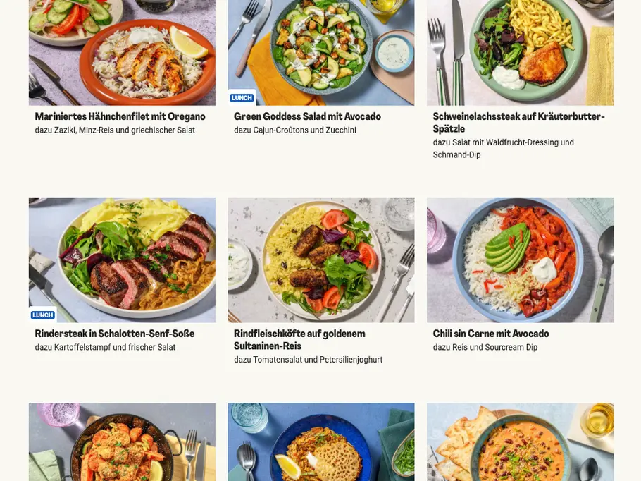 Kochboxen vergleich HelloFresh Rezepte
