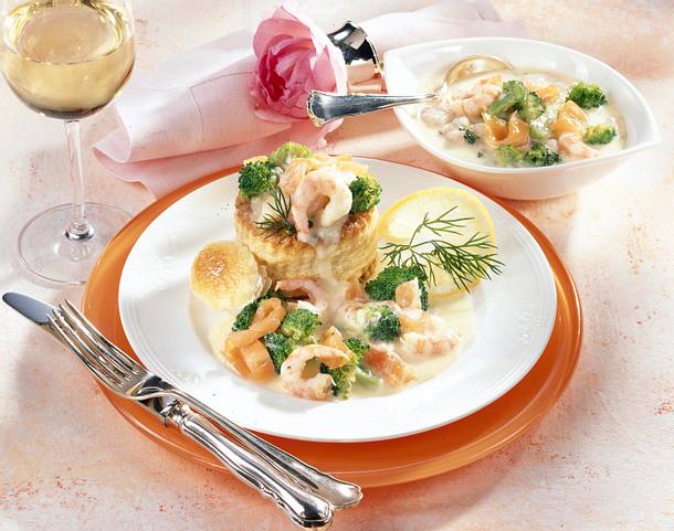 Königin-Pastete mit Broccoli und Krabben-Ragout Rezept Königin-Pastete mit Broccoli und Krabben-Ragout Rezept