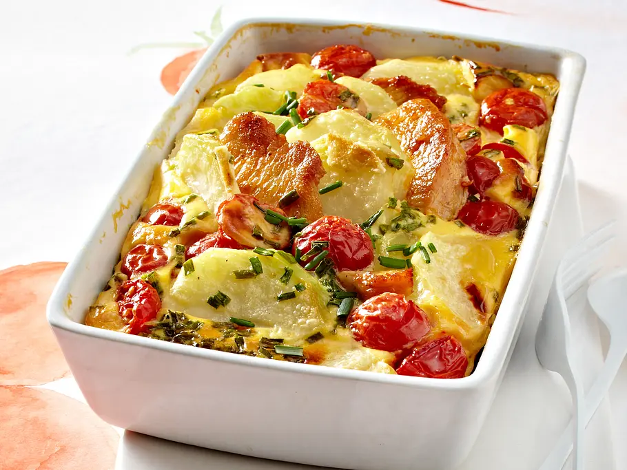 Kohlrabi-Auflauf mit Schmand-Guss Rezept