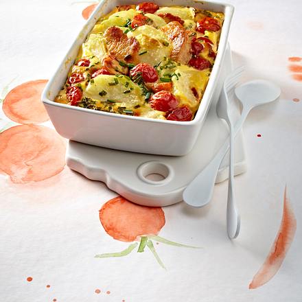 Kohlrabi-Auflauf mit Schnittlauch-Schmand-Guss Rezept Kohlrabi-Auflauf mit Schnittlauch-Schmand-Guss Rezept