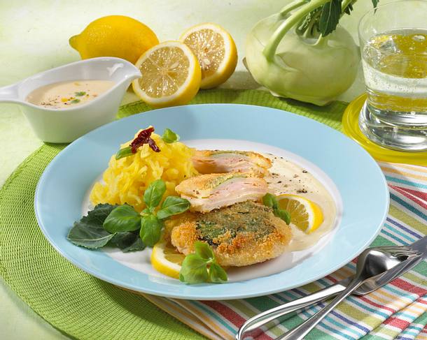 Kohlrabi-Cordon Bleu mit Zitronen-Bechamel Rezept Kohlrabi-Cordon Bleu mit Zitronen-Bechamel Rezept