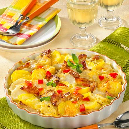 Kohlrabi-Gratin mit Putenstreifen Rezept Kohlrabi-Gratin mit Putenstreifen Rezept