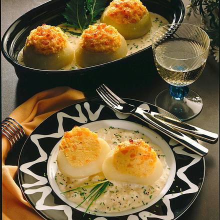 Kohlrabi mit Polentafüllung Rezept Kohlrabi mit Polentafüllung Rezept