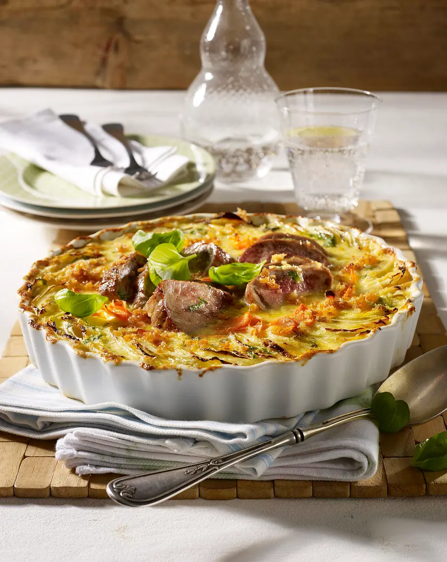 Kohlrabi-Möhren-Gratin Rezept Kohlrabi-Möhren-Gratin Rezept