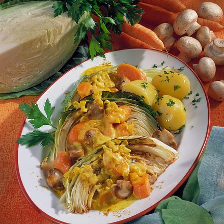 Kohlspalten mit Currygemüse Rezept Kohlspalten mit Currygemüse Rezept