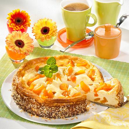 Kokos-Pfirsich-Käsekuchen Rezept