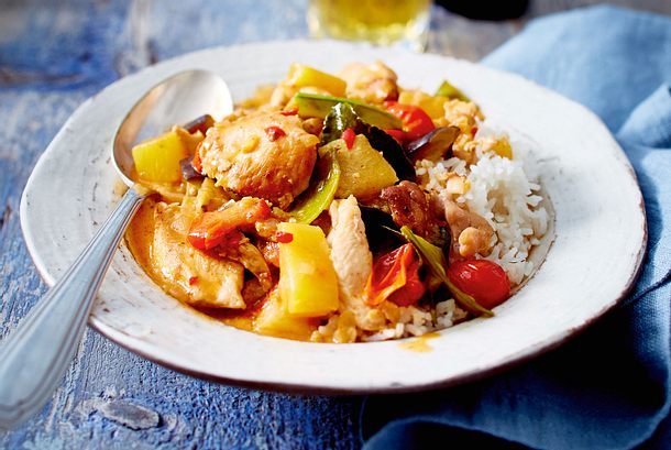 Kokoscurry mit Knusperhähnchen Rezept Kokoscurry mit Knusperhähnchen Rezept