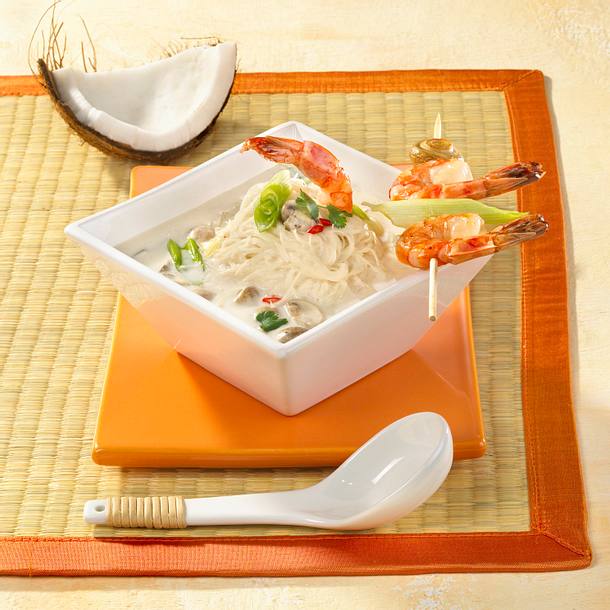 Kokossuppe mit Garnelen Rezept Kokossuppe mit Garnelen Rezept