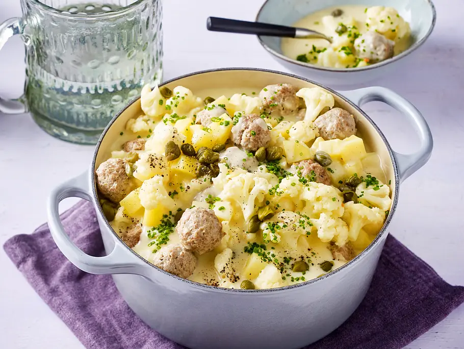Königsberger Klopse-Ragout mit Blumenkohl Rezept