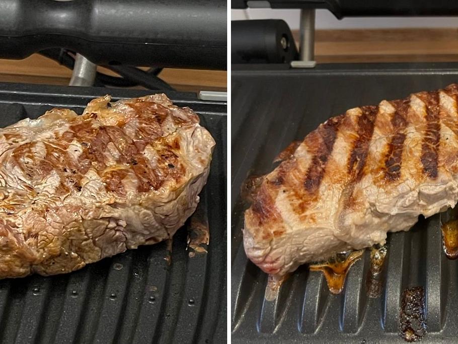 Ein Vergleich zwischen den Grillstreifen mit dem Tefal OptiGrill 4-in-1 XL und dem Tefal OptiGrill Plus. Ein Vergleich zwischen den Grillstreifen mit dem Tefal OptiGrill 4-in-1 XL und dem Tefal OptiGrill Plus.