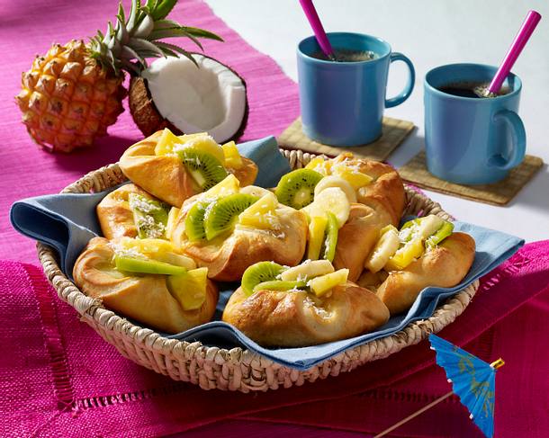 Kopenhagener mit exotischen Früchten Rezept