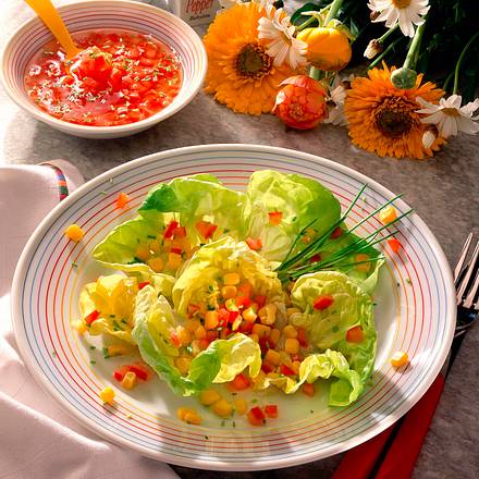 Kopfsalat mit Tomaten- Vinaigrette Rezept Kopfsalat mit Tomaten- Vinaigrette Rezept