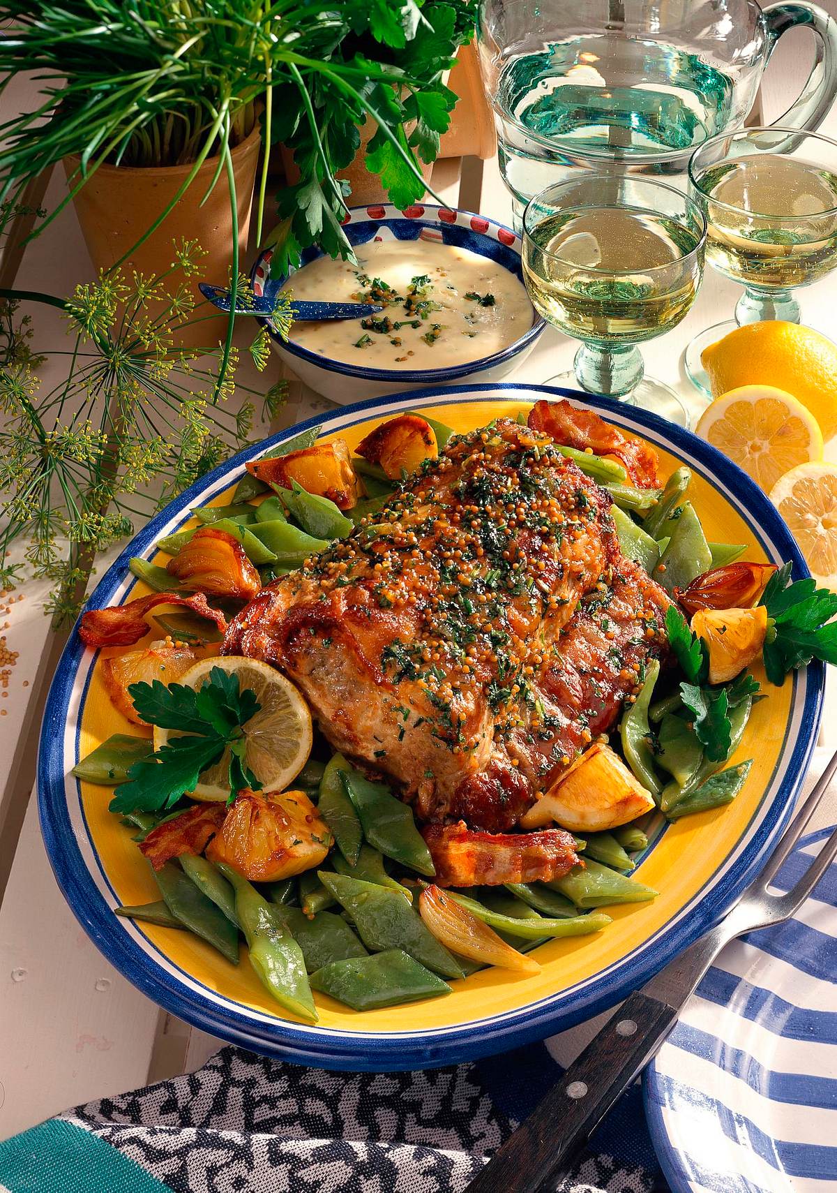 Kotelettbraten und Schneidebohnen Rezept