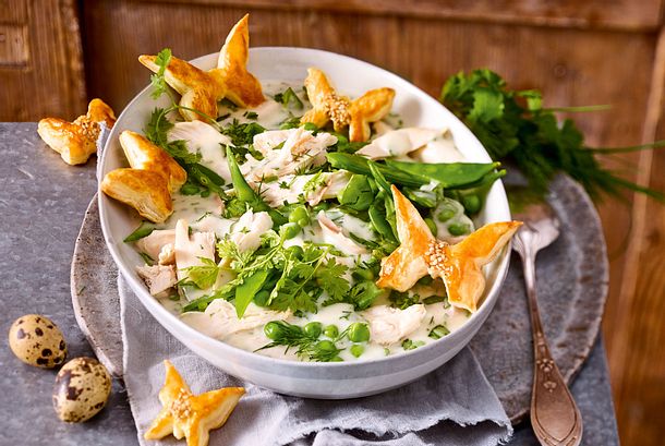 Kräuter-Hühnerfrikassee für zwei Rezept Kräuter-Hühnerfrikassee für zwei Rezept