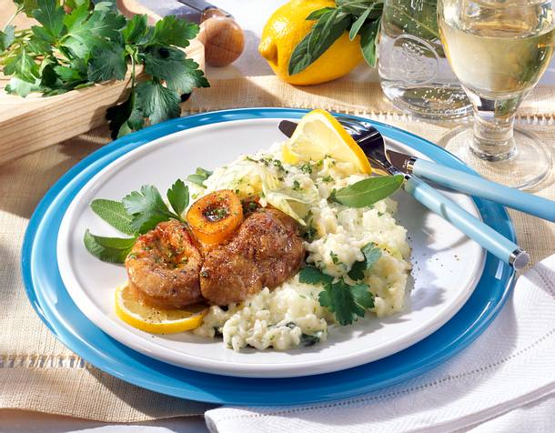Kräuter-Risotto zu Kalbsbeinscheibe Rezept