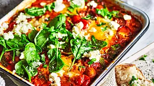 Kraftvolle Ofen-Shakshuka Rezept - Foto: LECKER @ Bauer Media Group Kraftvolle Ofen-Shakshuka Rezept - Foto: LECKER @ Bauer Media Group