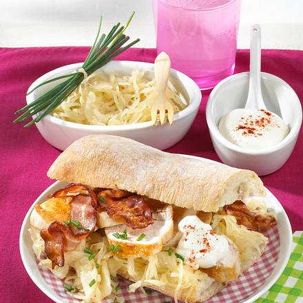 Kraut-Burger mit Hähnchen Rezept