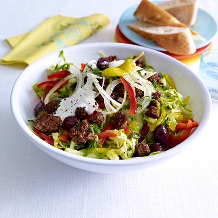 Krautsalat mit Hackgyros Rezept