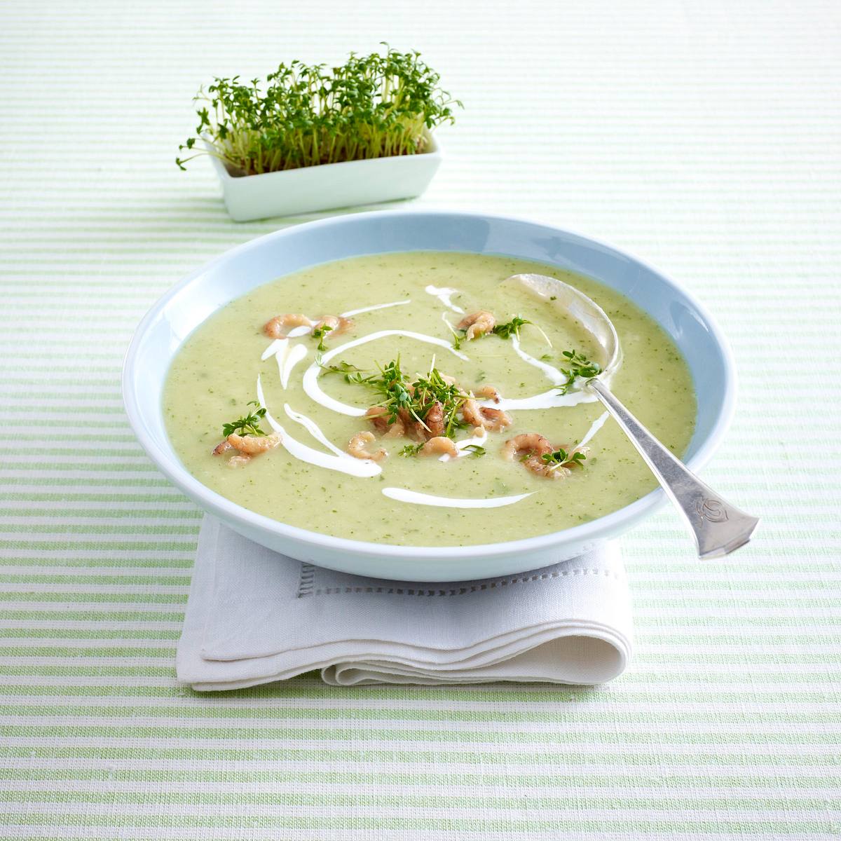 Kresse-Cremesuppe mit Krabben Rezept