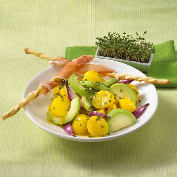 Kresse-Kartoffelsalat mit Parmaschinken Rezept
