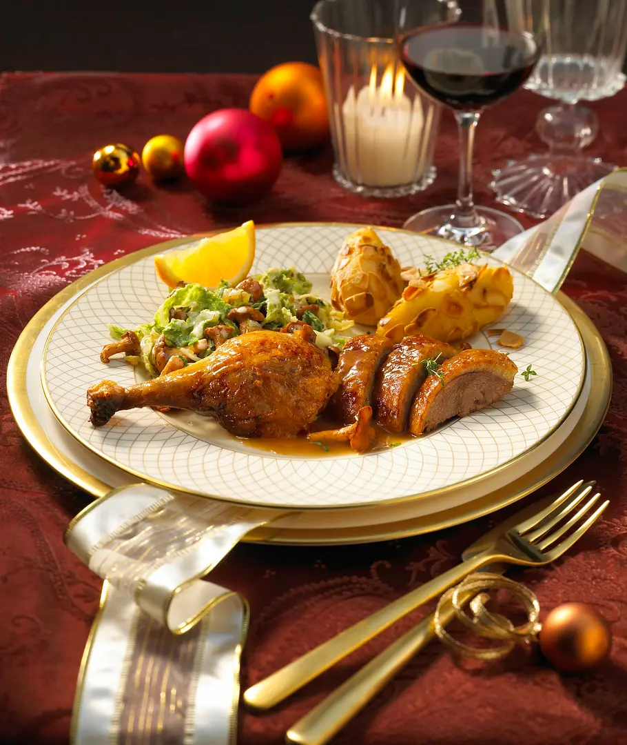 Krosse Ente mit Mandelkrusteln Rezept Krosse Ente mit Mandelkrusteln Rezept