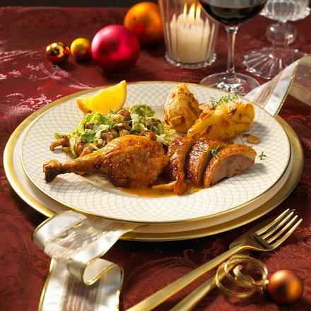 Krosse Ente mit Mandelkrusteln Rezept