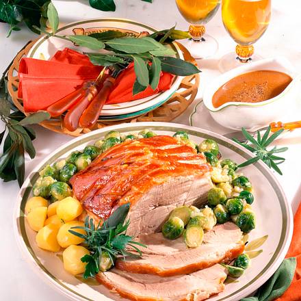 Krustenbraten zu Rosenkohl Rezept Krustenbraten zu Rosenkohl Rezept