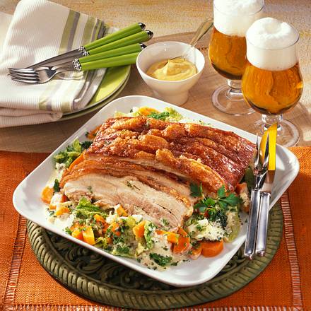Krustenbraten zu Wirsing Rezept Krustenbraten zu Wirsing Rezept