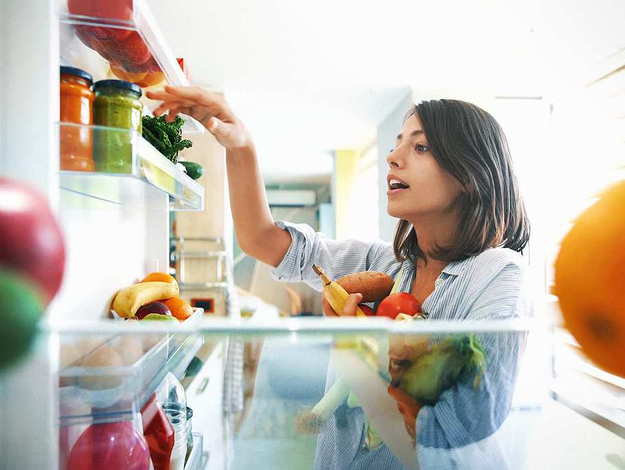 Kühlschrank groß Frau Obst