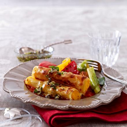 Kürbis-Cannelloni mit Röstgemüse Rezept Kürbis-Cannelloni mit Röstgemüse Rezept