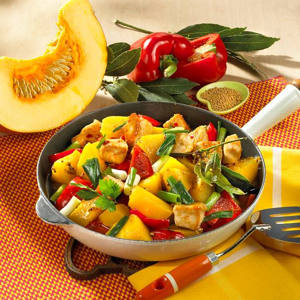 Kürbis-Kartoffel-Pfanne Rezept