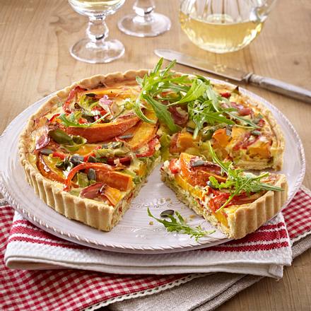 Kürbis-Tarte mit Frischkäse Rezept
