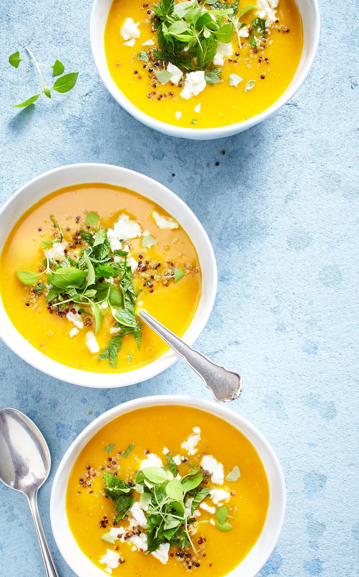 Kürbis-Linsen-Suppe mit geröstetem Quinoa Rezept