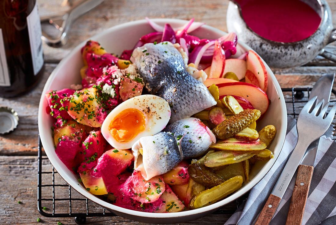 Labskaus-Salat mit Rollmops Rezept Labskaus-Salat mit Rollmops Rezept