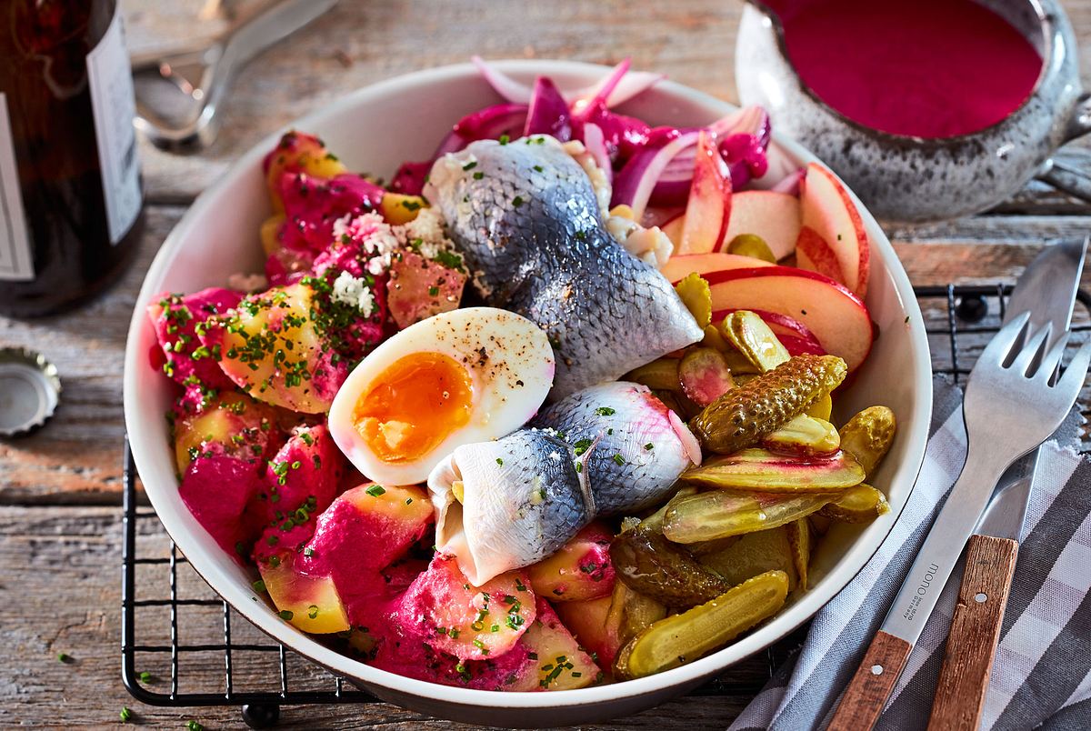 Labskaus-Salat mit Rollmops Rezept