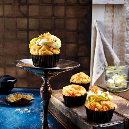 Lachs-Cupcake mit Honig-Senfcreme Rezept Lachs-Cupcake mit Honig-Senfcreme Rezept