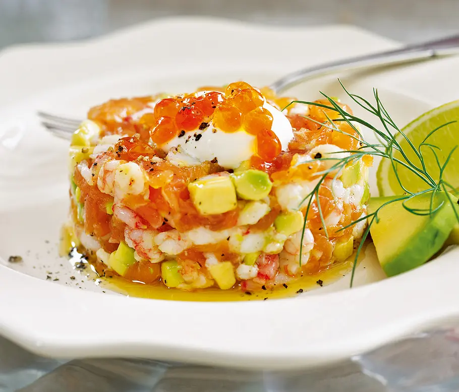 Lachs-Garnelen-Tatar Rezept Lachs-Garnelen-Tatar Rezept
