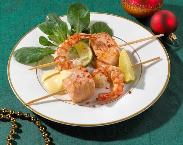 Lachs-Garnelenspieß Rezept Lachs-Garnelenspieß Rezept