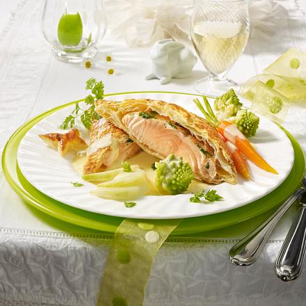 Lachs in Blätterteig Rezept