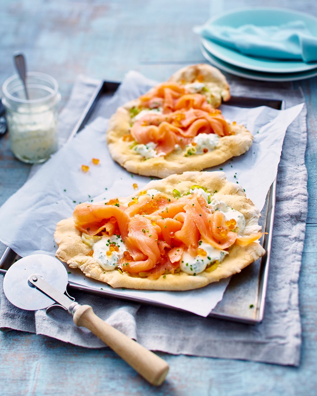 Lachs-Lauch-Pizza Rezept