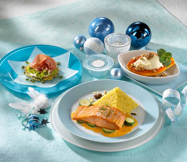 Lachs mit Gewürzreis und und Orangen-Hollandaise Rezept Lachs mit Gewürzreis und und Orangen-Hollandaise Rezept