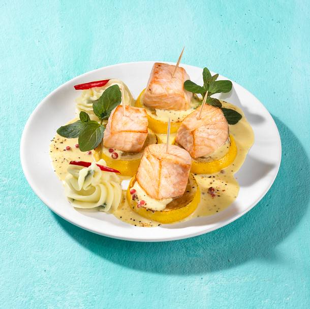 Lachs mit Kartoffel-Chilipüree Rezept