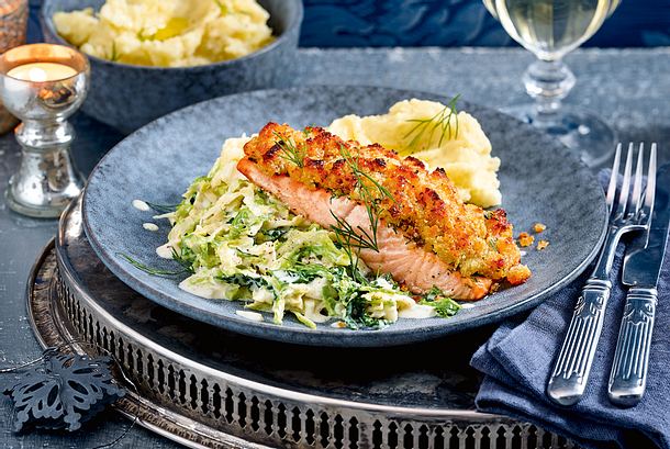 Lachs mit Meerrettichkruste Rezept Lachs mit Meerrettichkruste Rezept