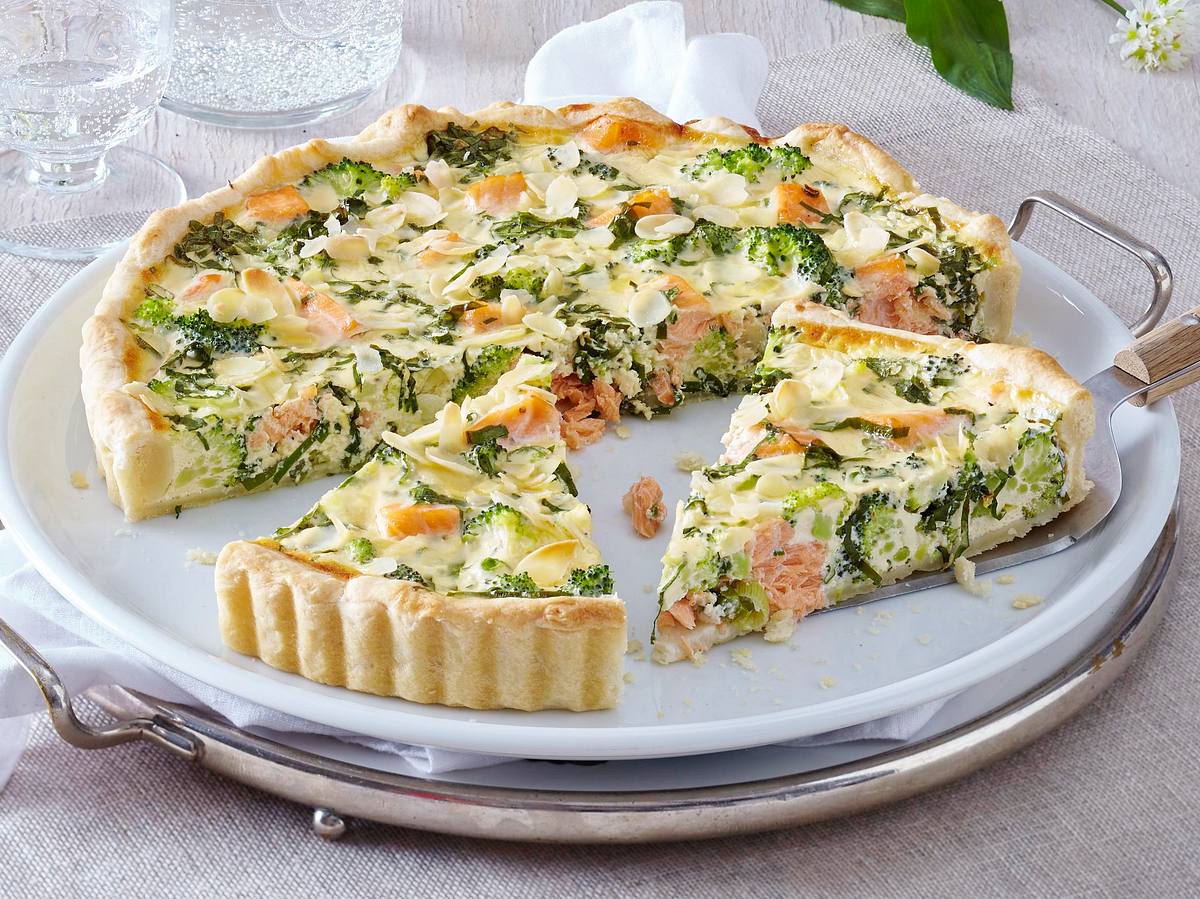 Lachs-Quiche in Bärlauch-Eiermilch Rezept