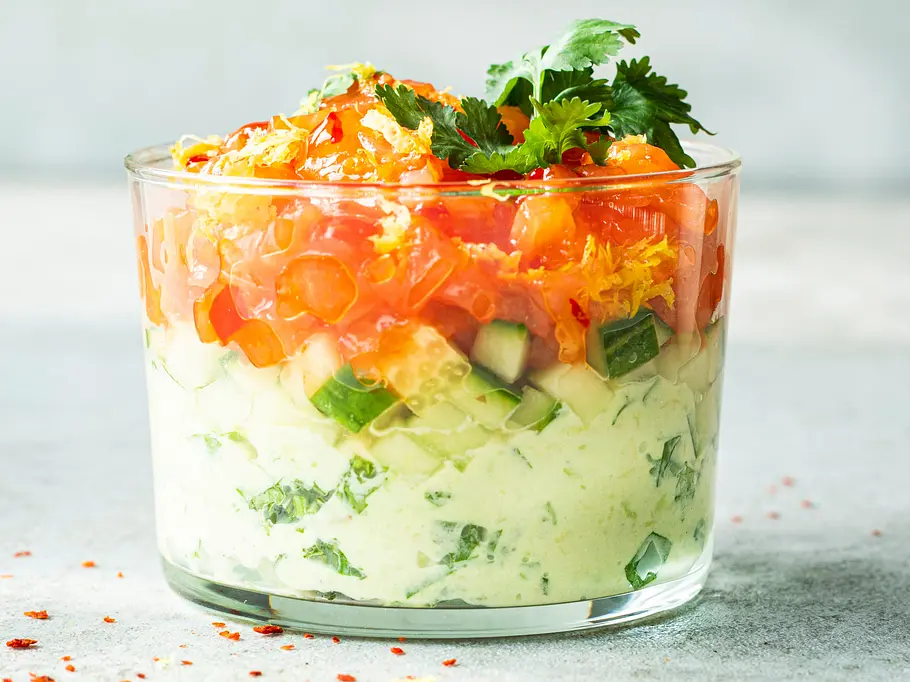 Lachs-Tatar im Asia-Style