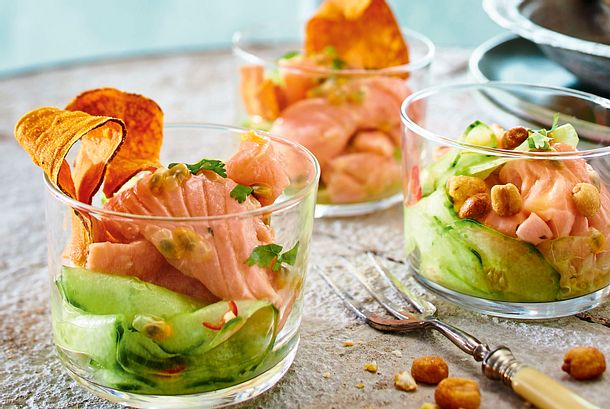 Lachs-Tiradito Rezept Lachs-Tiradito Rezept