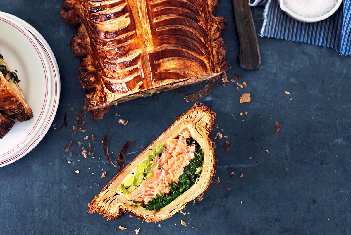 Lachs „Wellington“ mit Meerrettich und Spinat Rezept