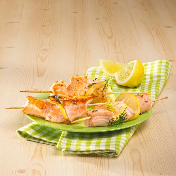 Lachs-Zitronenspieße Rezept Lachs-Zitronenspieße Rezept