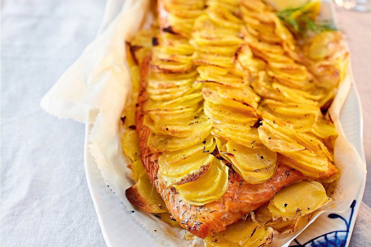 Lachsfilet im Kartoffelmantel Rezept