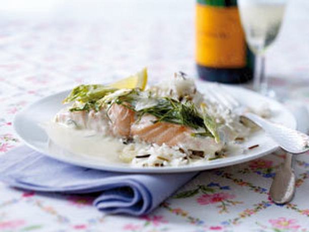 Lachsfilet in Prosecco-Sahne-Soße Rezept Lachsfilet in Prosecco-Sahne-Soße Rezept